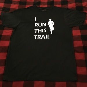 Men’s “I Run This Trail” Black Cotton T-Shirt
